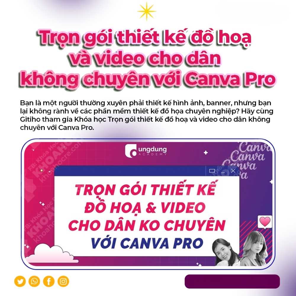 Trọn Gói Thiết Kế Đồ Hoạ Và Video Cho Dân Không Chuyên Với Canva Pro