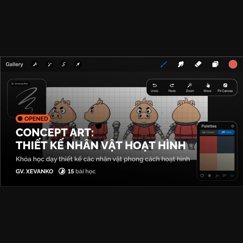 Khoá Học Concept Art: Thiết Kế Nhân Vật Hoạt Hình