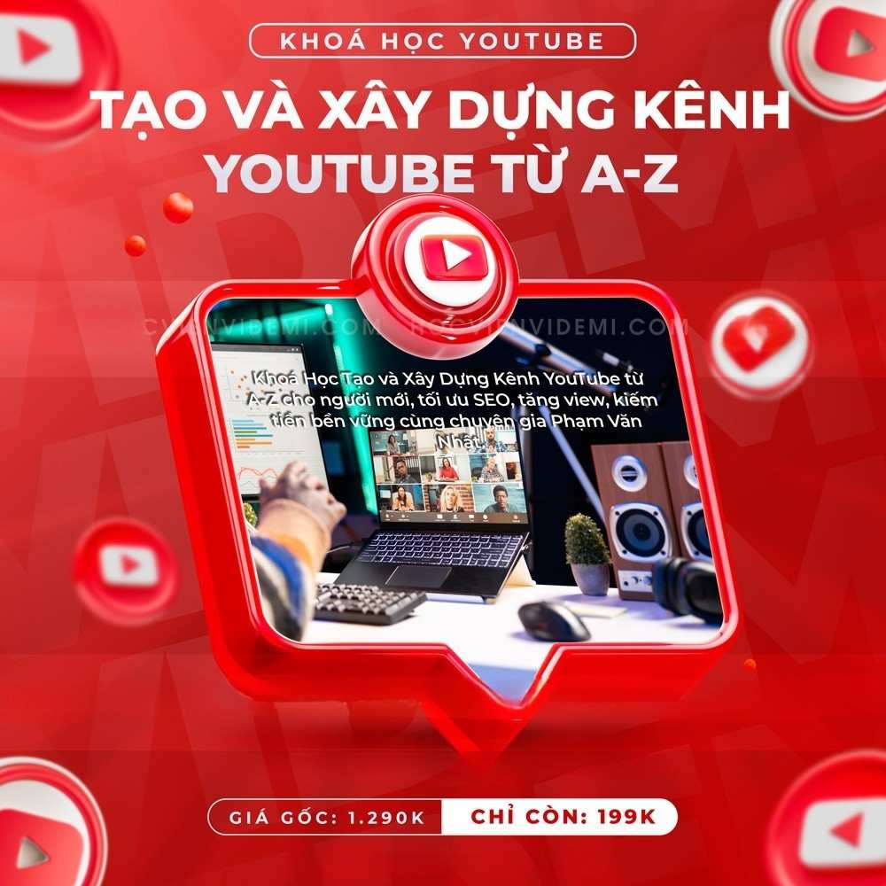 Khoá Học Tạo và Xây Dựng Kênh Youtube Từ A - Z Cho Người Mới