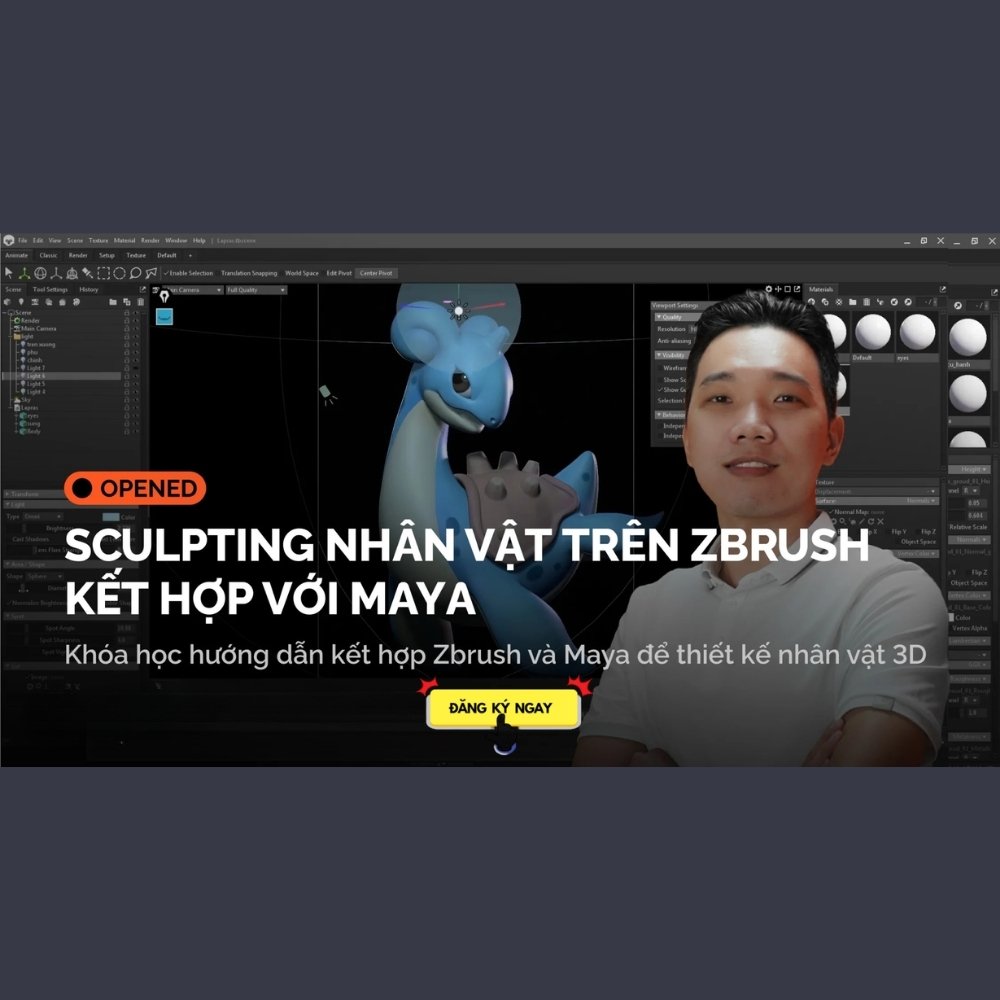 Khóa Học Sculpting Nhân Vật Trên Zbrush Kết Hợp Với Maya